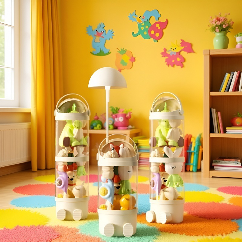 소장 인형 업그레이드 전시 진열대 뽀글이 인형 휴대 편리한 수납함 전시대