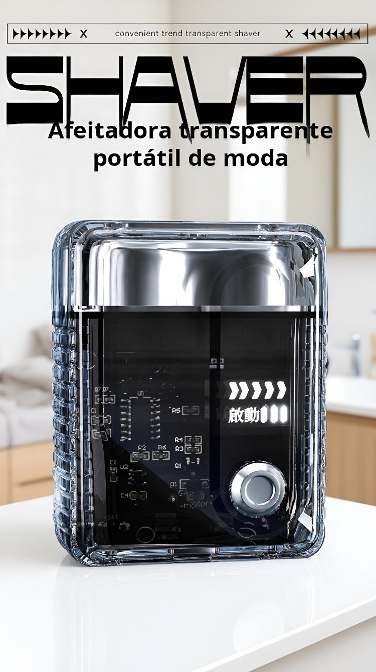 Afeitadora eléctrica de ladrillos de hielo para hombre en primer plano