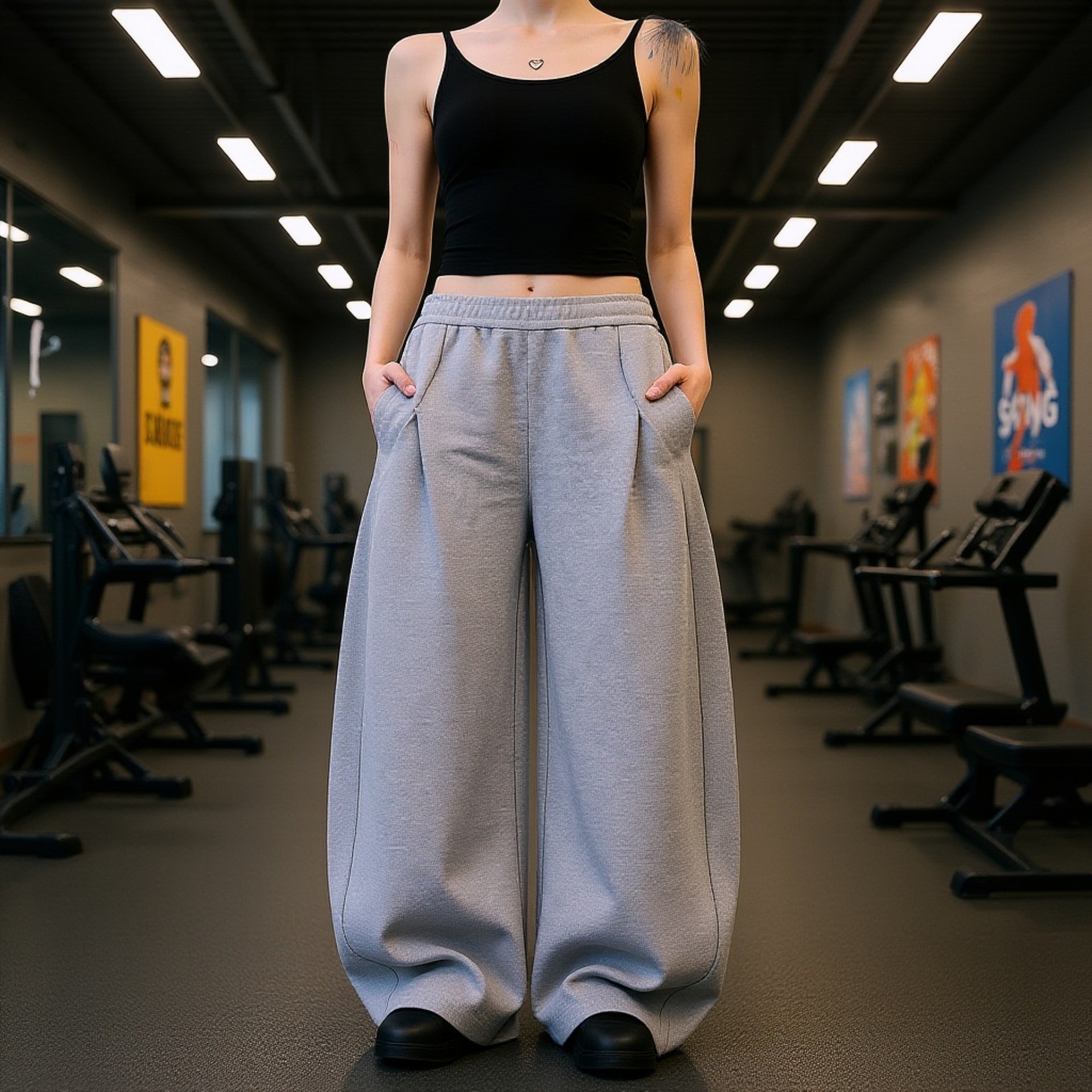 レディースカジュアルワイドパンツ