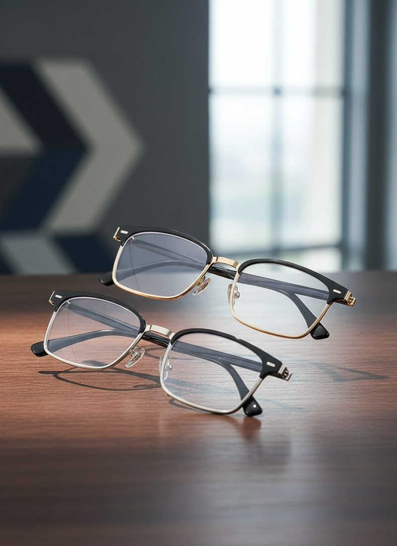 JMY Smart Zoom Glasses on Open Book