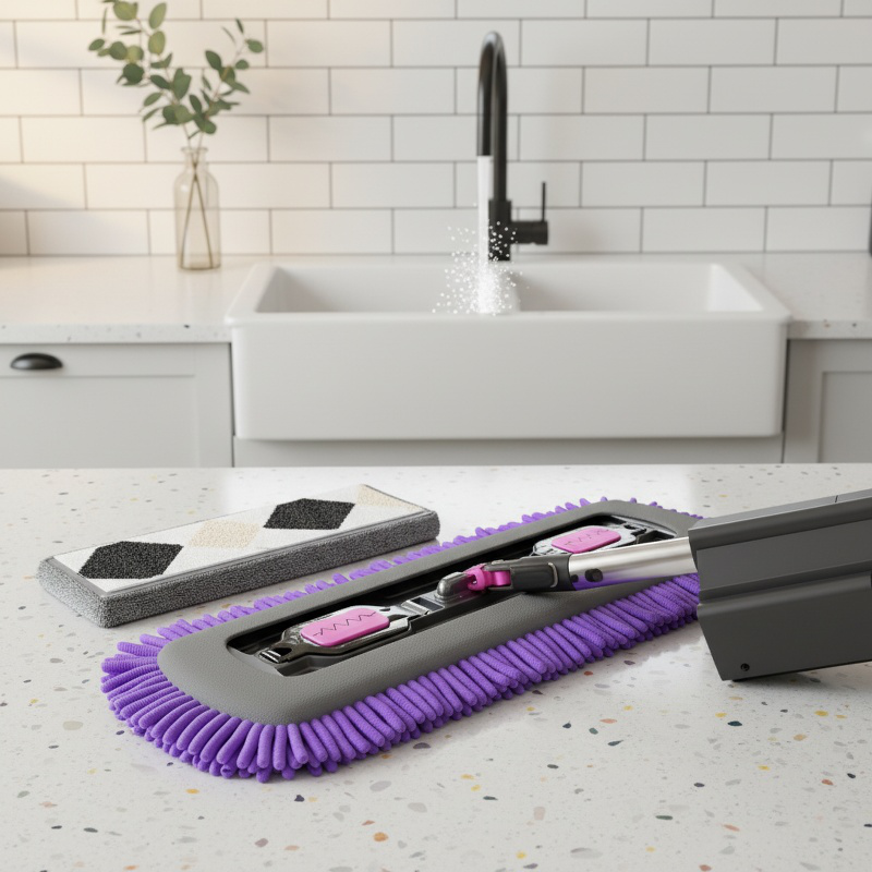 Wet Dry Flat Mop Flat Mop Big Absorbent Cleaning Solution Clip Cloth Hand Wash Free