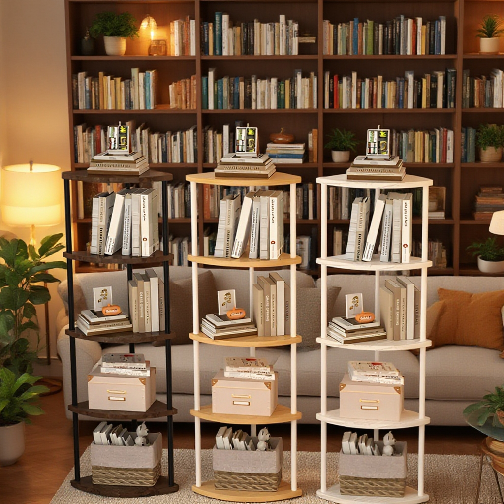 삼각 코너 다층 수납 선반