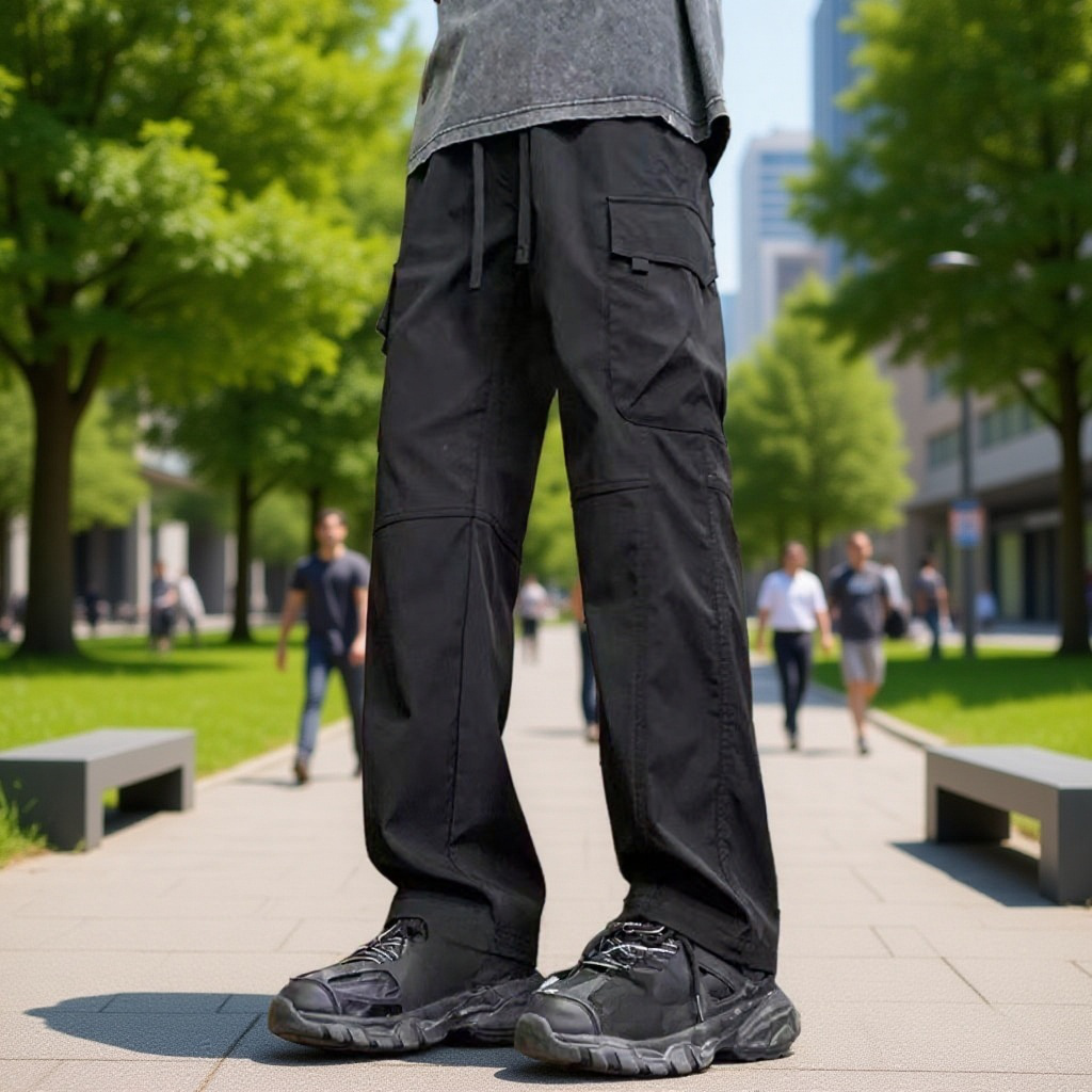 기모 와이드 일자 아웃도어 캐주얼 트레이닝 남성 팬츠 미국 카고 팬츠 남성 캐주얼 돌격 팬츠