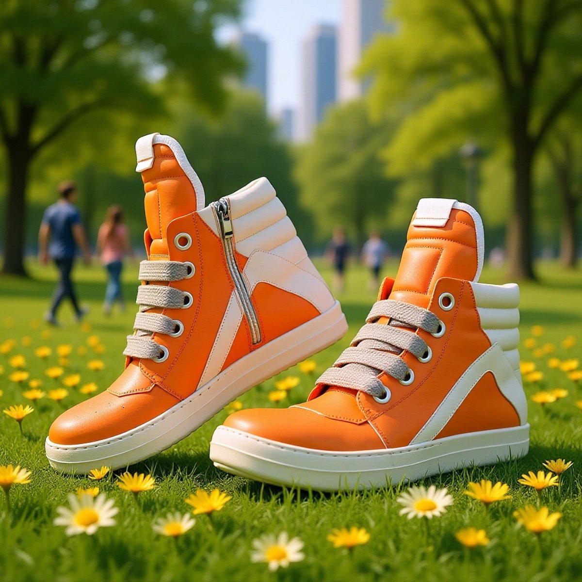 ファッション性高い太い靴紐シューズ