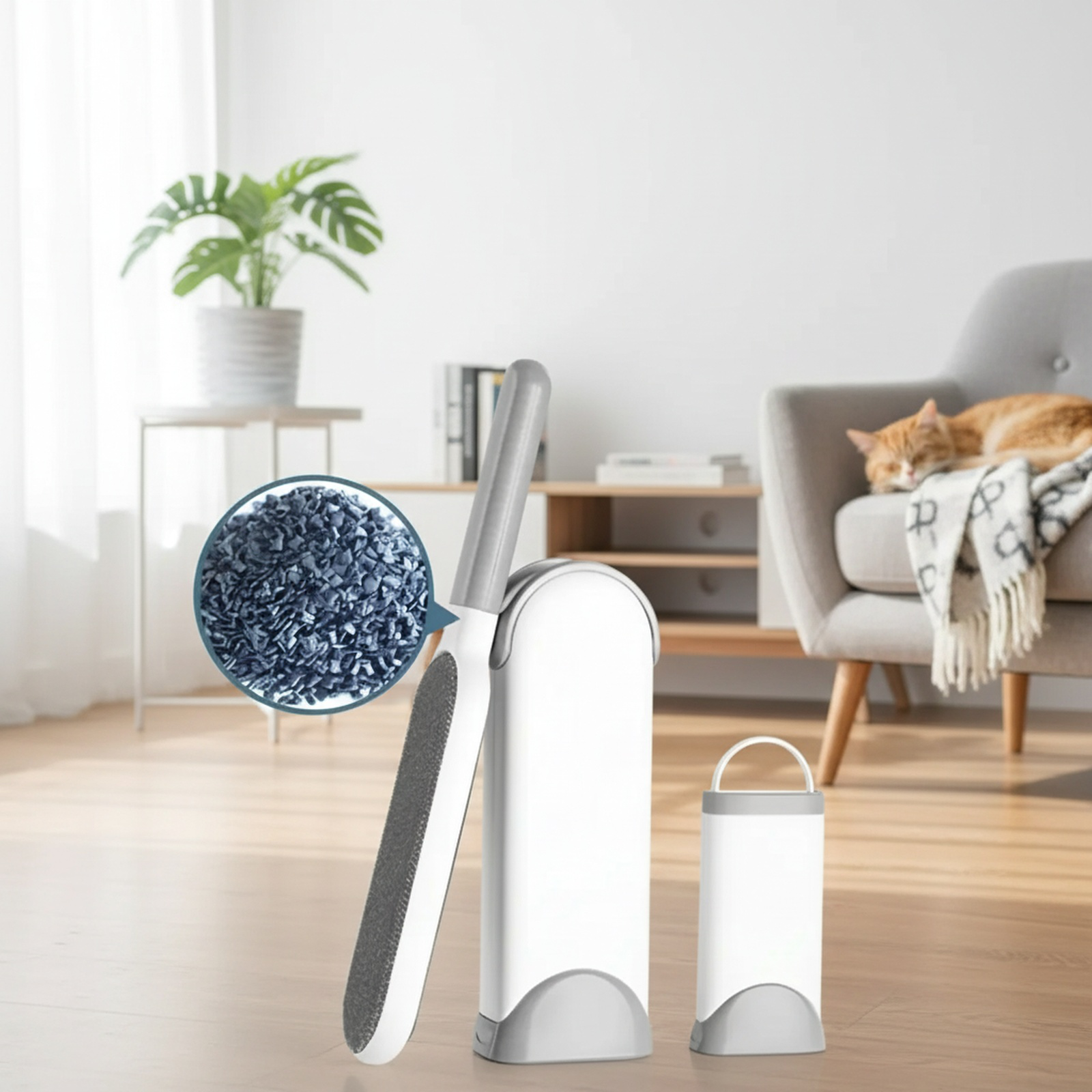 衣類、ほこり、毛の除去用リントローラー、シュリンク収納ボックス、家庭用ペットの毛用静電ブラシ。