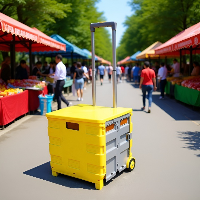 Chariot de courses pliable en plastique