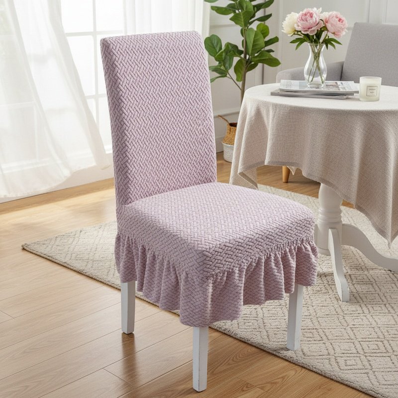 Unique Design Dining Chair Cover, Easy to Clean Non-slip Jacquard Fabric