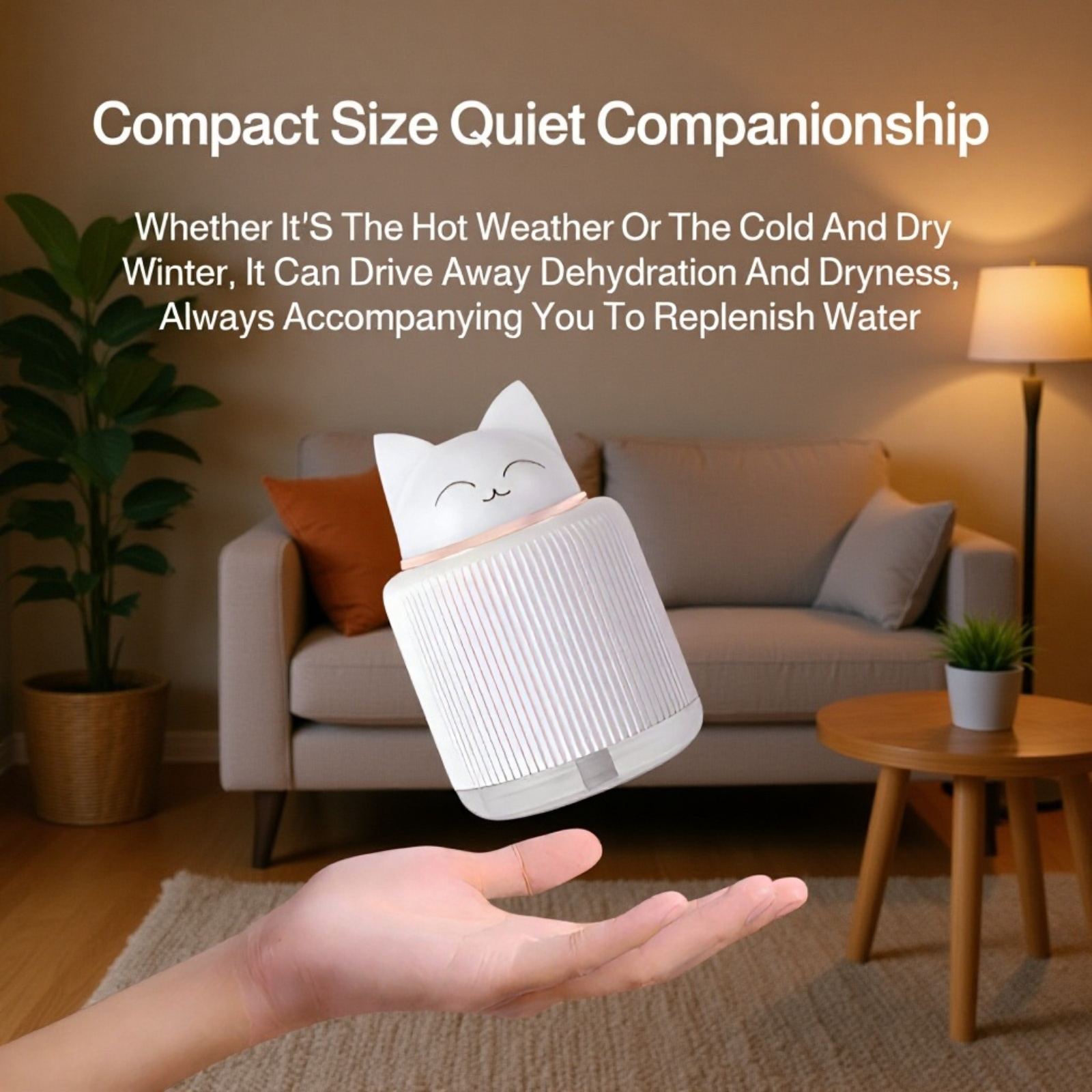 Portable Mini Air Humidifier with Pet Light, Designed for Pregnant Women and Babies