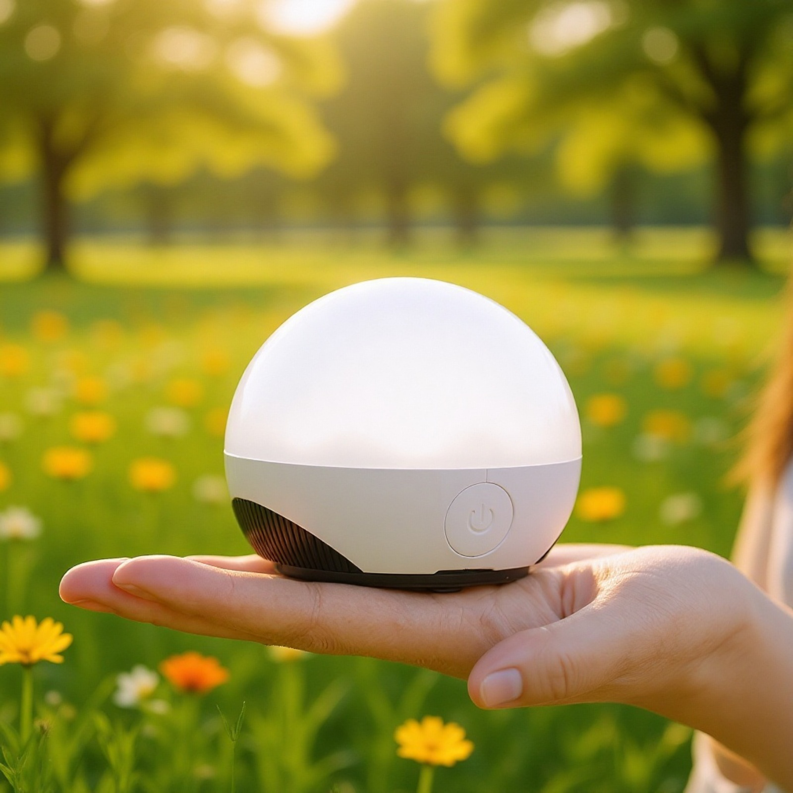 Linterna LED para camping de 7 colores, brillo ajustable, recargable y portátil, B