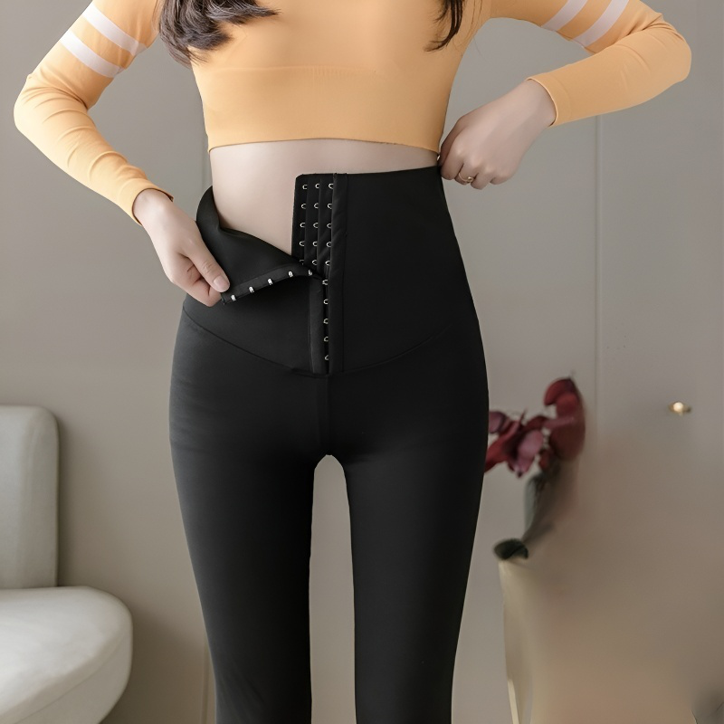 ウエストタックレギンス女性秋冬新作裏起毛シャークスキンレギンス