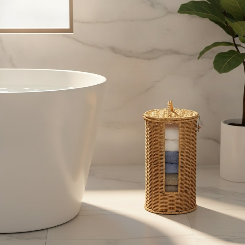 Durable and decorative storage barrel for towels