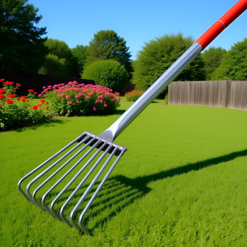Extended beach rake for picking shellfish on the sand