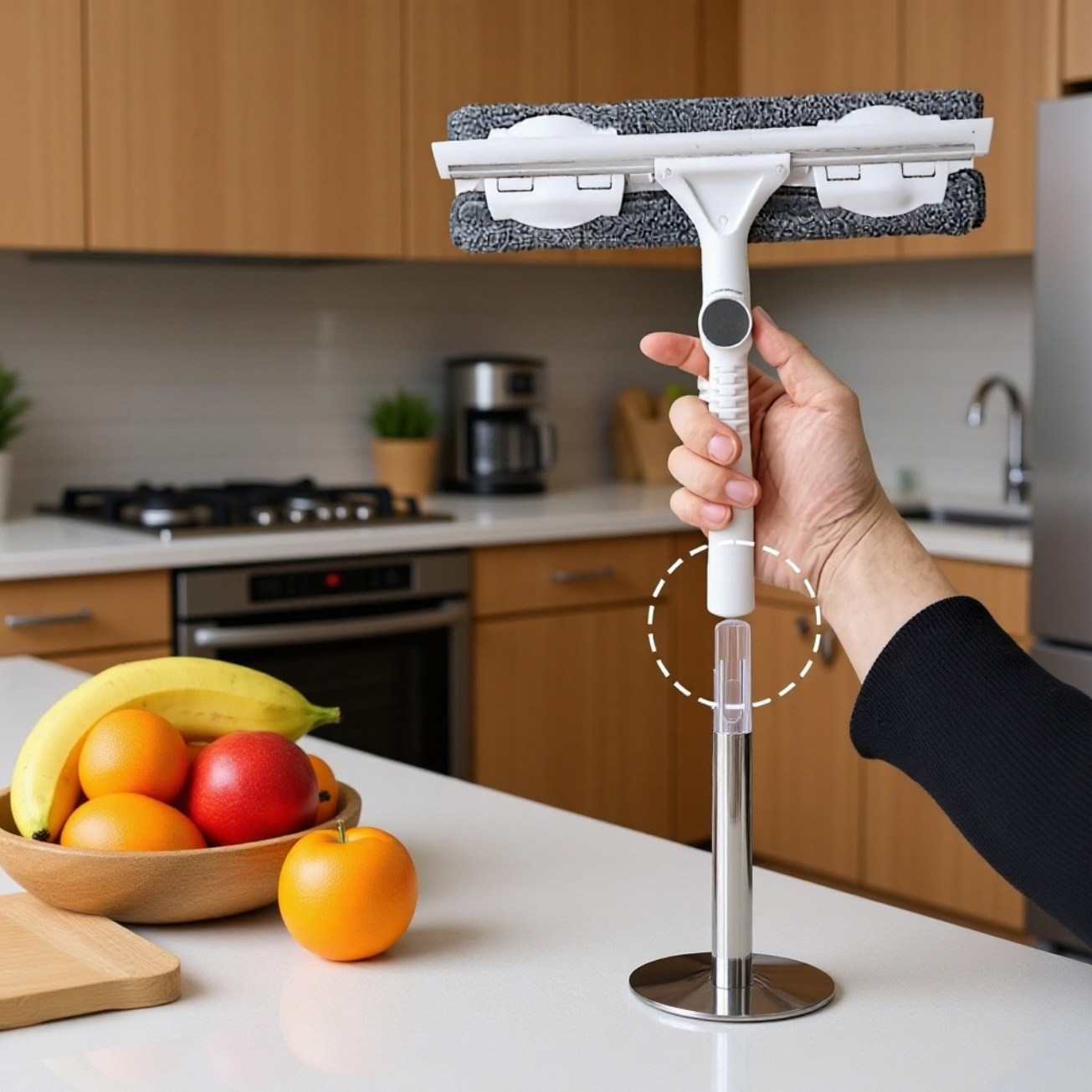 Verlängerbarer Fensterreiniger für hohe Fenster, Haushalt, doppelseitig