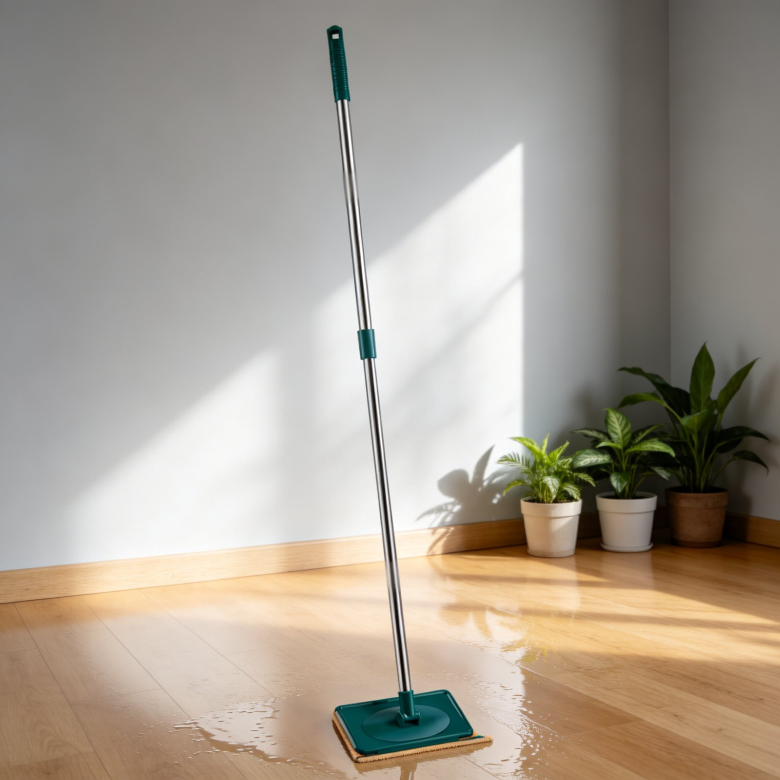 Limpiador de ventanas de doble cara con mango extensible y cabezal giratorio