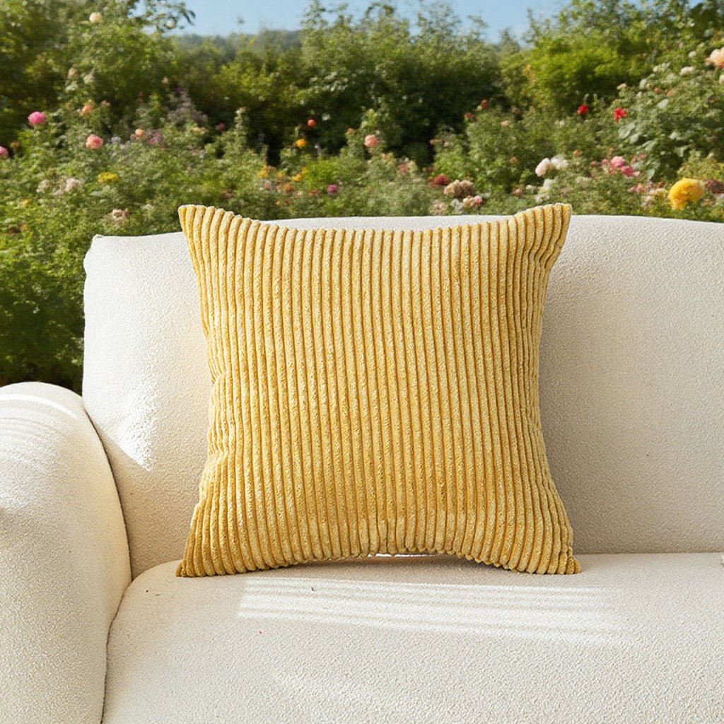 輕奢風居家純色條紋抱枕枕套