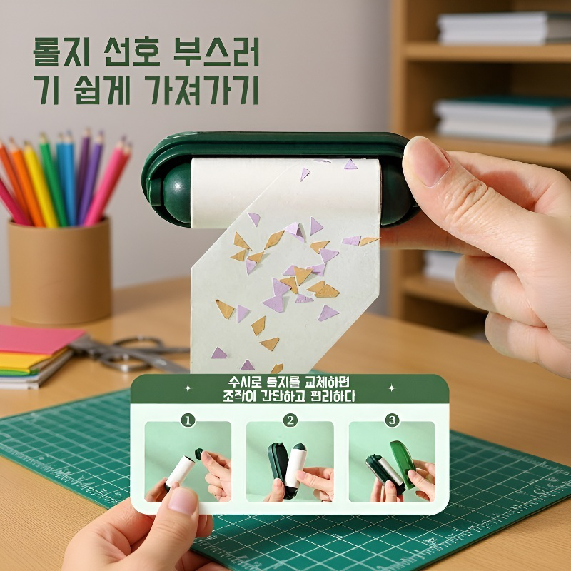 양면 듀얼 롤러 점모기 휴대용 가벼운 휴대용 미니 찢어진 롤지