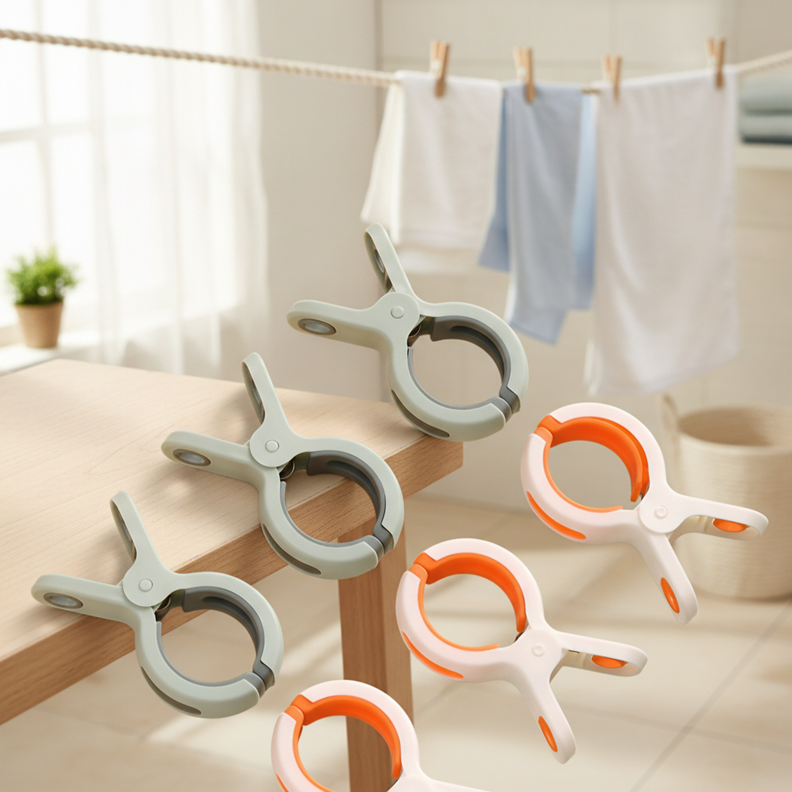 Large Windproof & Non-slip Laundry Clips, Plastic Drying Pegs for Quilts and Sheets