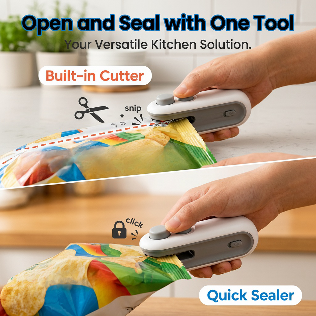 Mini bag sealer for travel and household