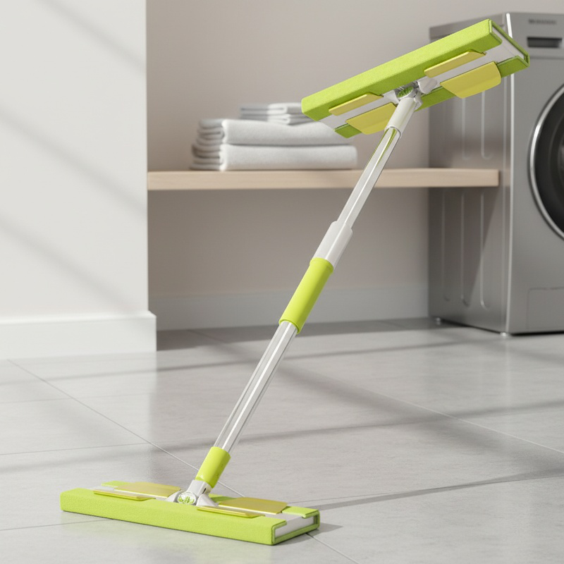 Wet and dry cloth flat mop