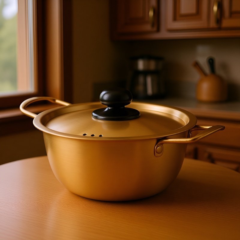 Korean double-ear instant noodle pot household small cooking pot with lid stainless steel soup pot i