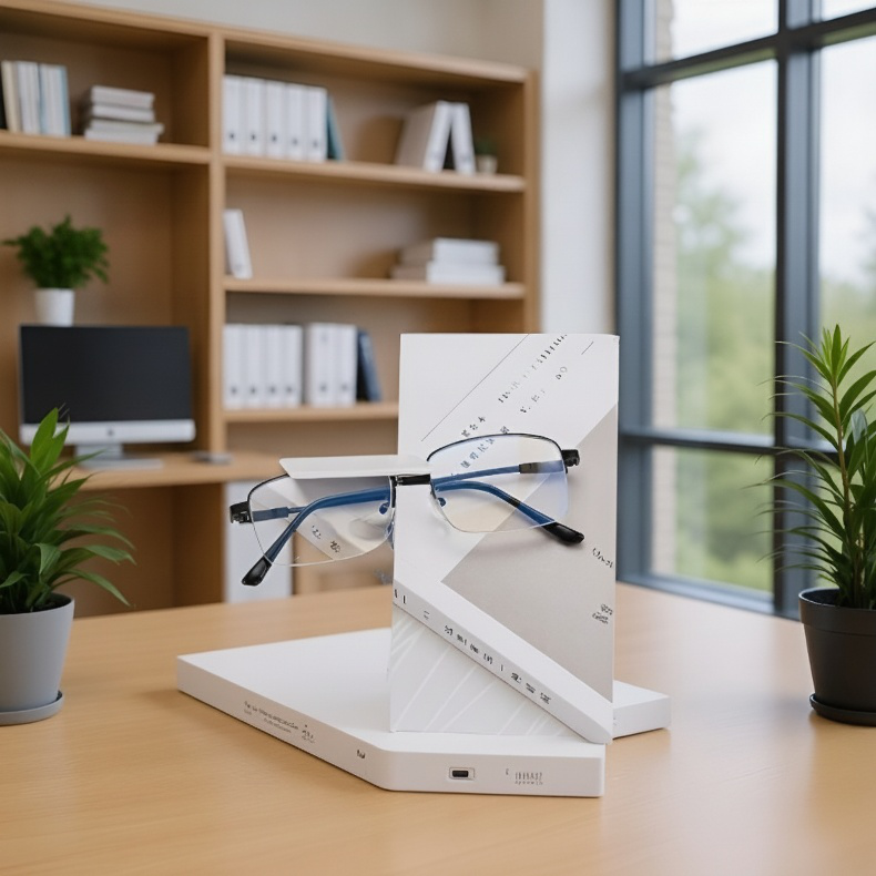High-performance auto-adjustable myopia and presbyopia glasses front view