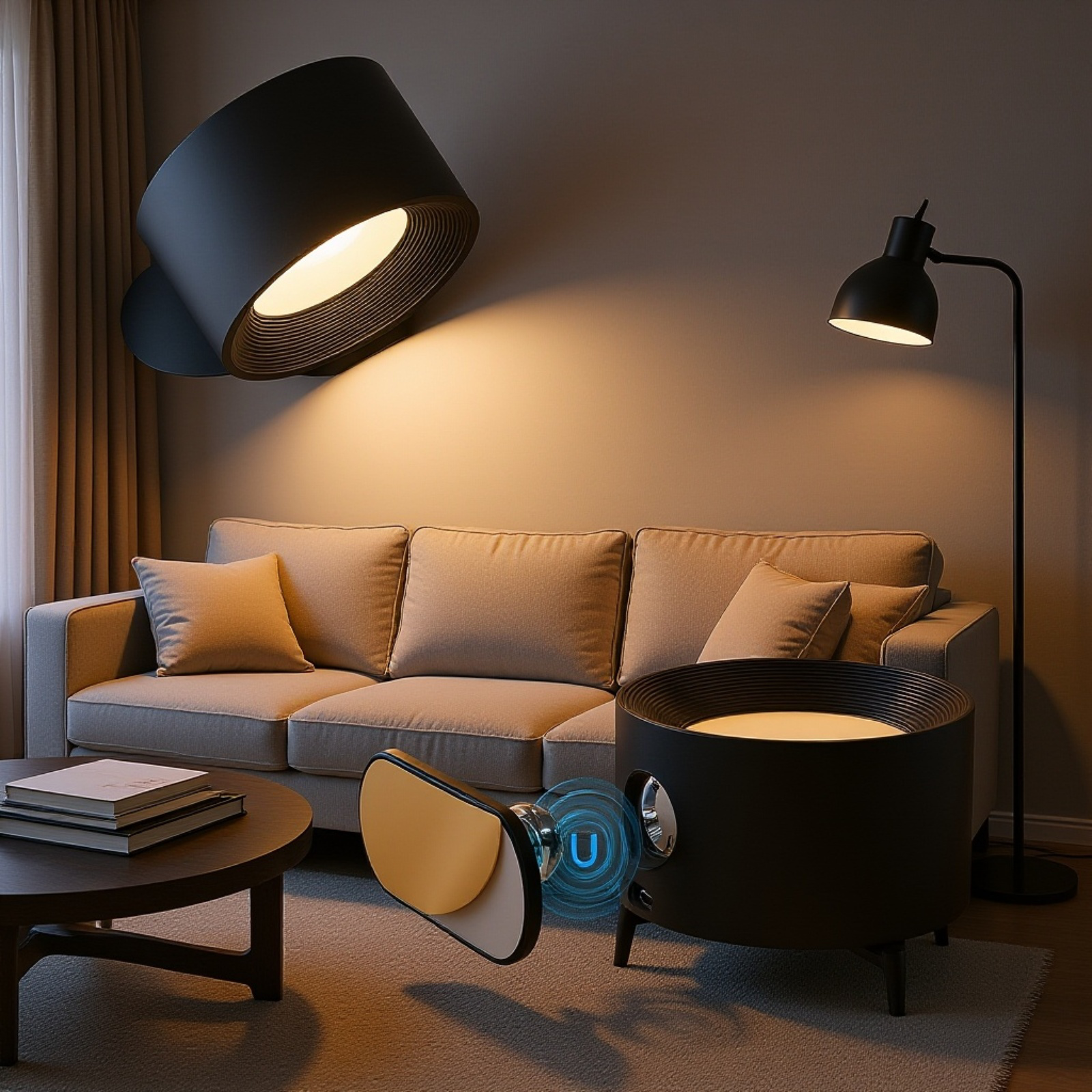 USB充電式壁掛けライト ポータブルタッチ調光ナイトライト 磁気吸着キャビネットライト