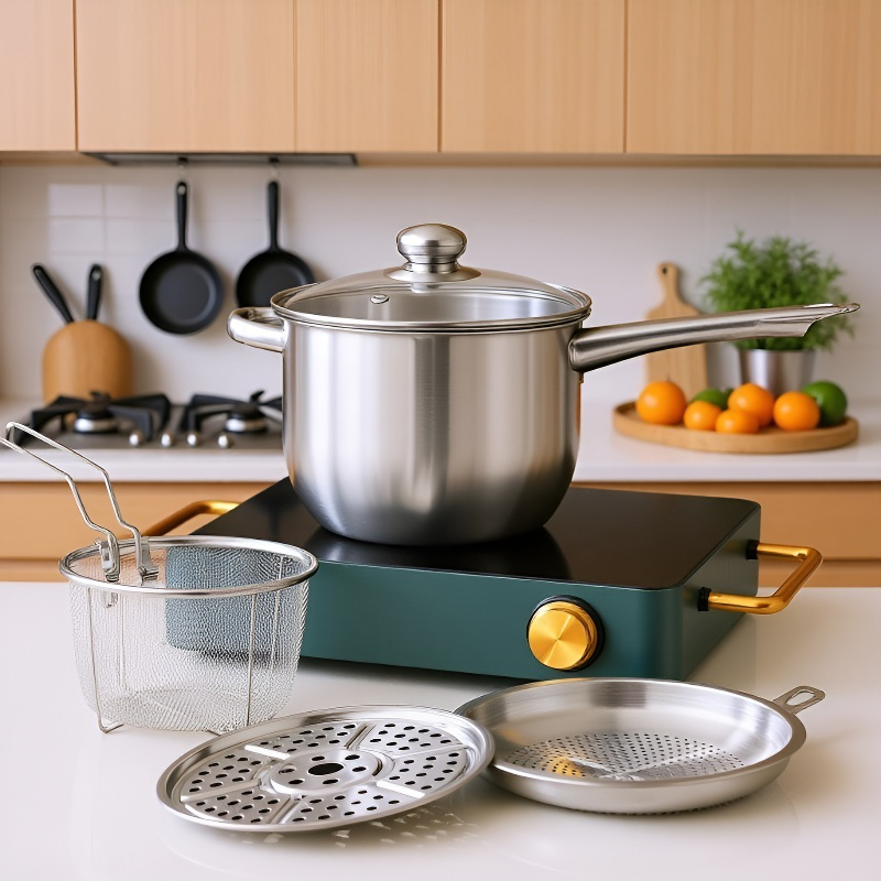 Freidora doméstica de gran capacidad de acero inoxidable con filtro