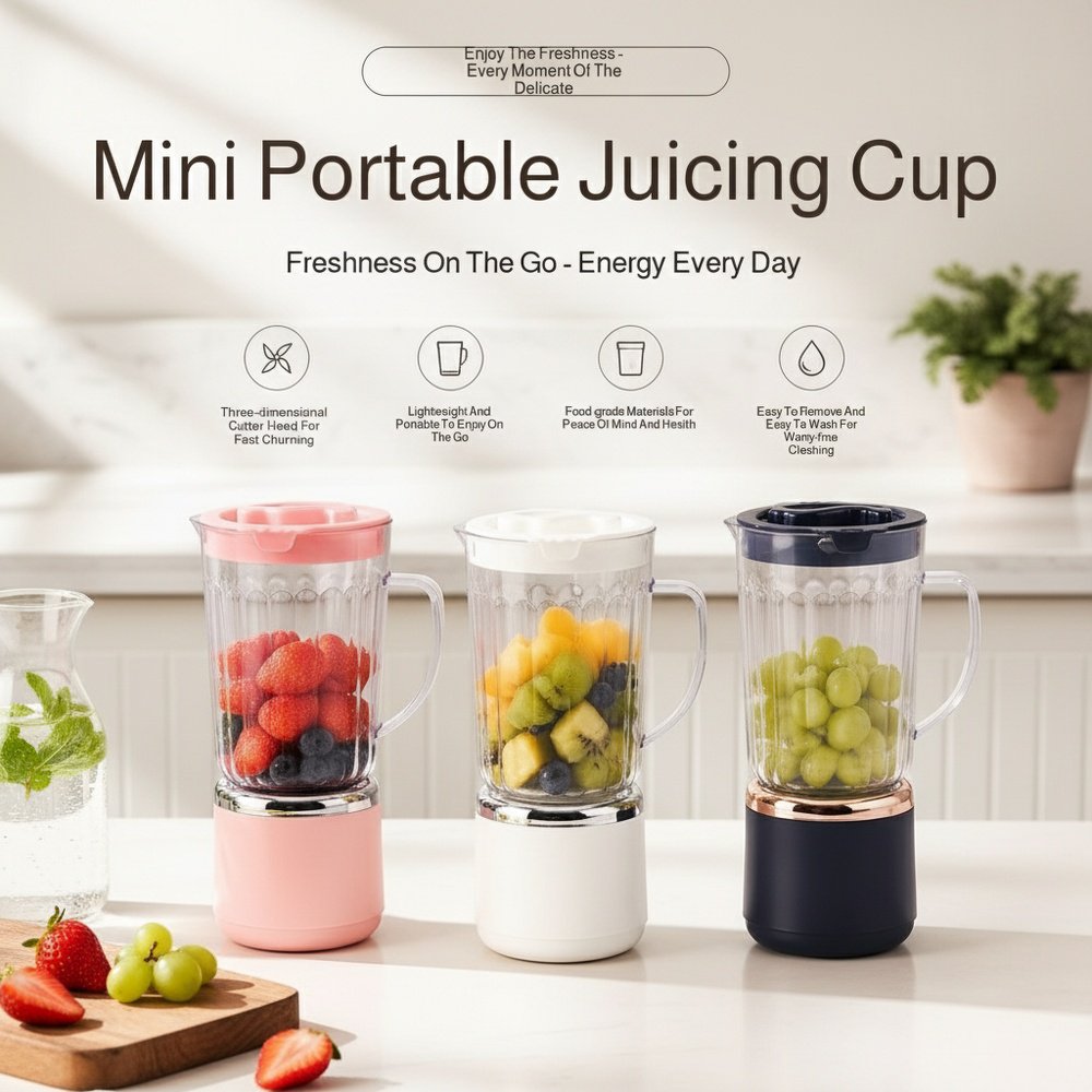 Electric juicer, small, multi-functional, portable juicer, high-speed blender