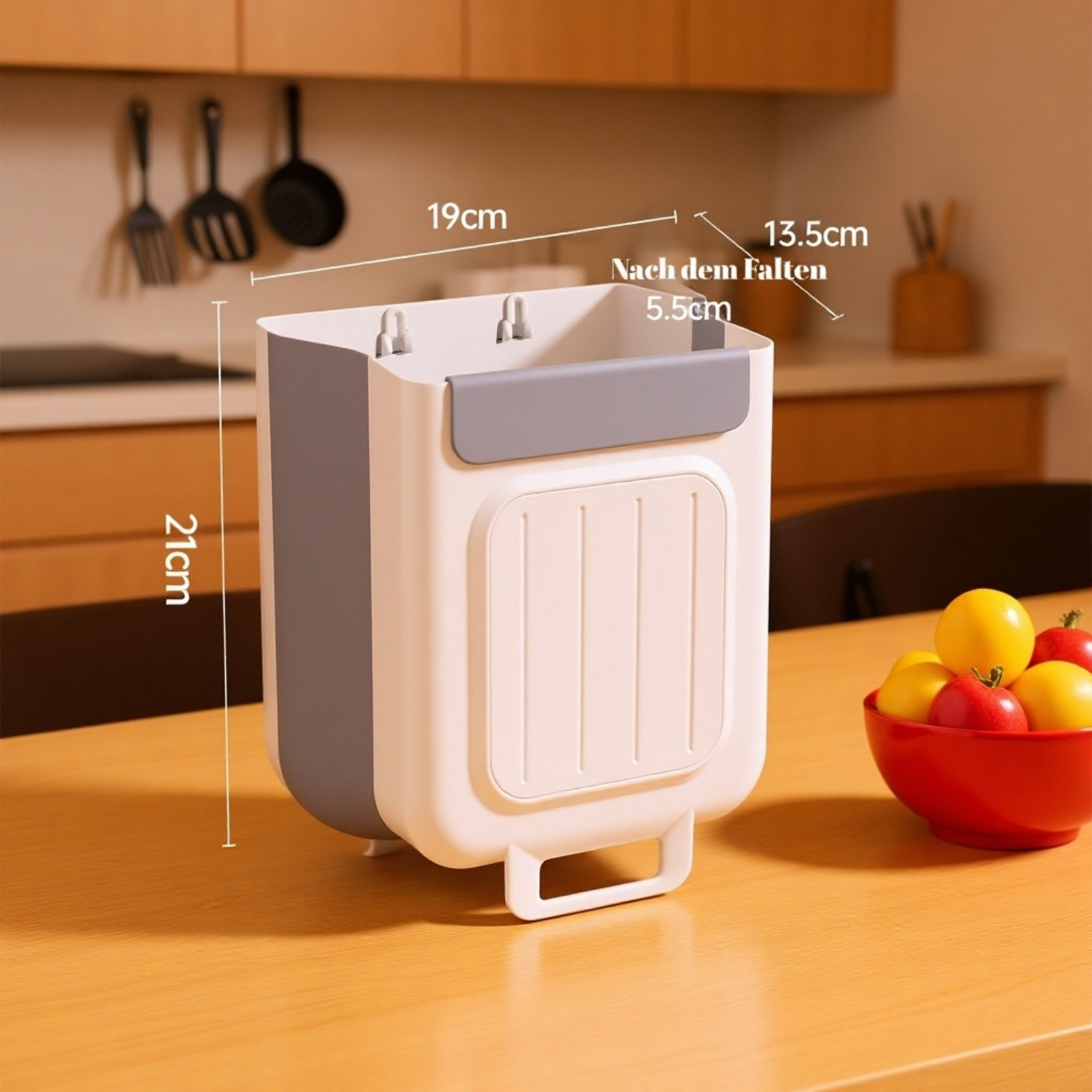  Zusammenklappbarer Müllbehälter für Schranktüren – Wandmontage