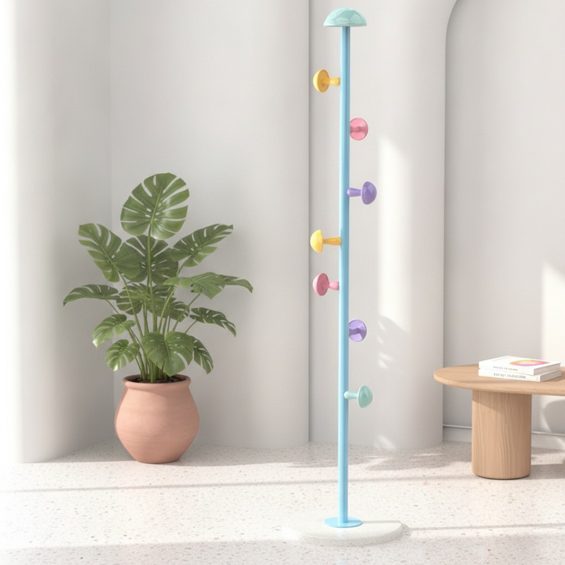Organized Entryway with Multifunctional Mushroom Storage Shelf