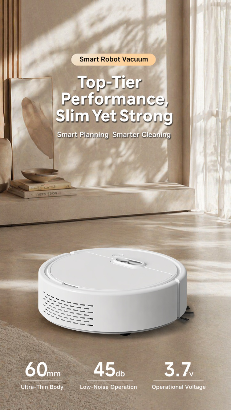 Automatic vacuum and mop robot navigating living room