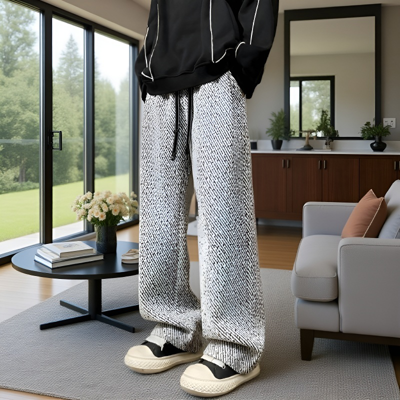 Pantalon homme confortable à jambes larges pour l'automne et l'hiver