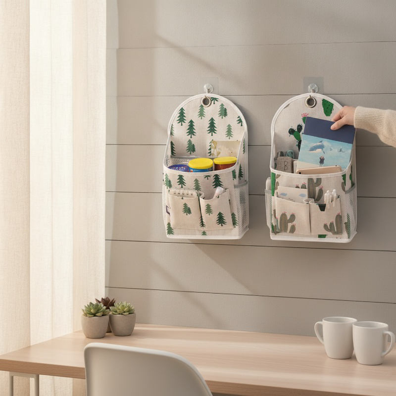 Detalle del material de la bolsa de almacenamiento para puerta