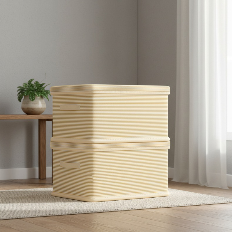 Caja de almacenamiento de ropa grande con tapa para armario