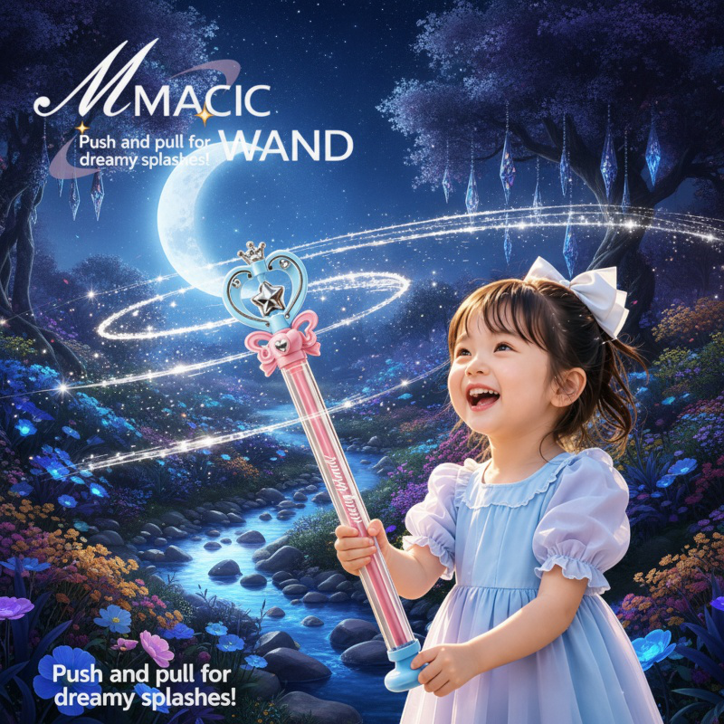 New fairy magic wand water gun handheld water spraying water festival water play equipment pull-out 