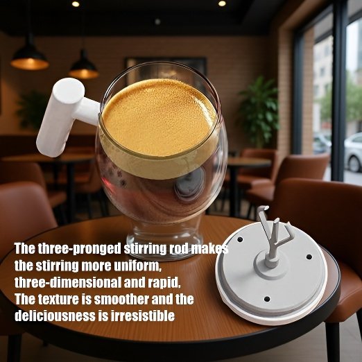 Portable self-stirring mug in stainless steel design