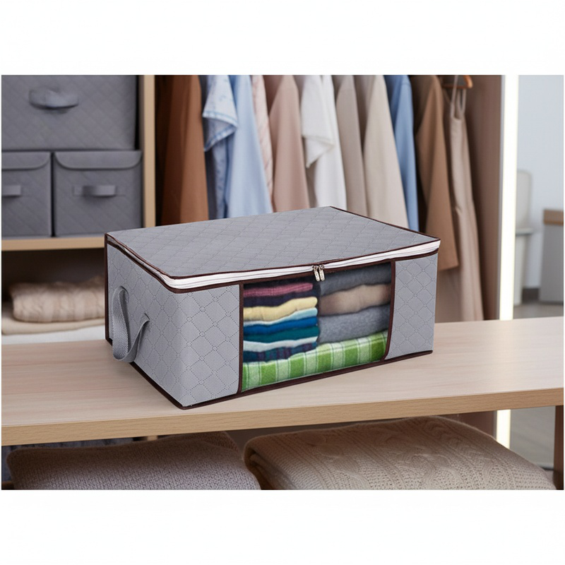 Large capacity quilt storage bag, household clothing organizer, non-woven luggage bag, waterproof an
