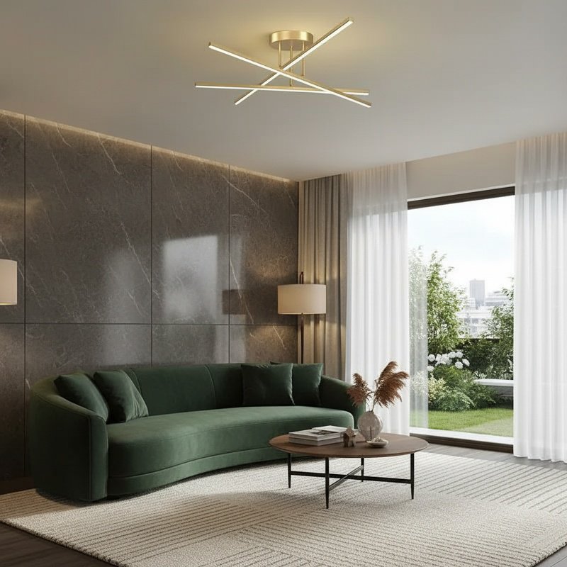 LED-Deckenleuchte energiesparend und stilvoll installiert