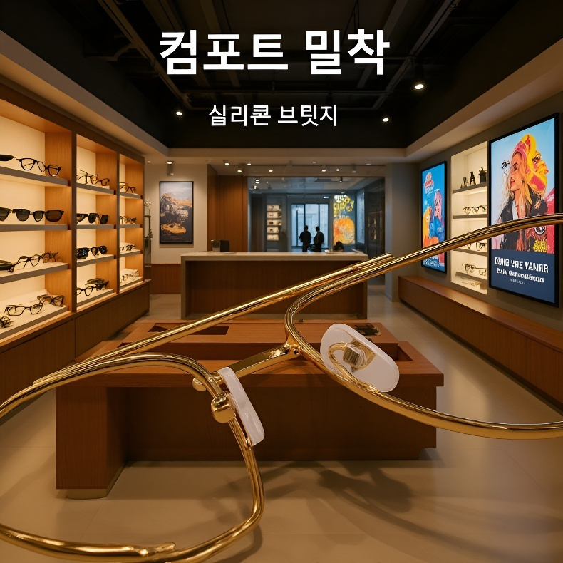 실내외에서 변색되는 사각 안경 착용 모습