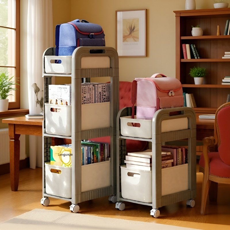 Étagère à cartables à tiroirs mobiles, multi-niveaux, pour usage domestique et scolaire