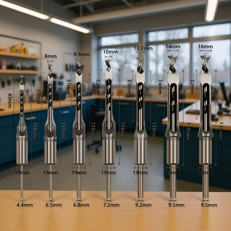 목공용 사각홀 드릴 세트