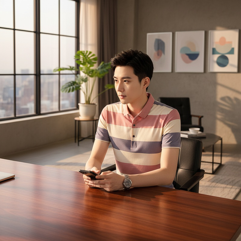 비즈니스 캐주얼 라이트 티셔츠 디테일