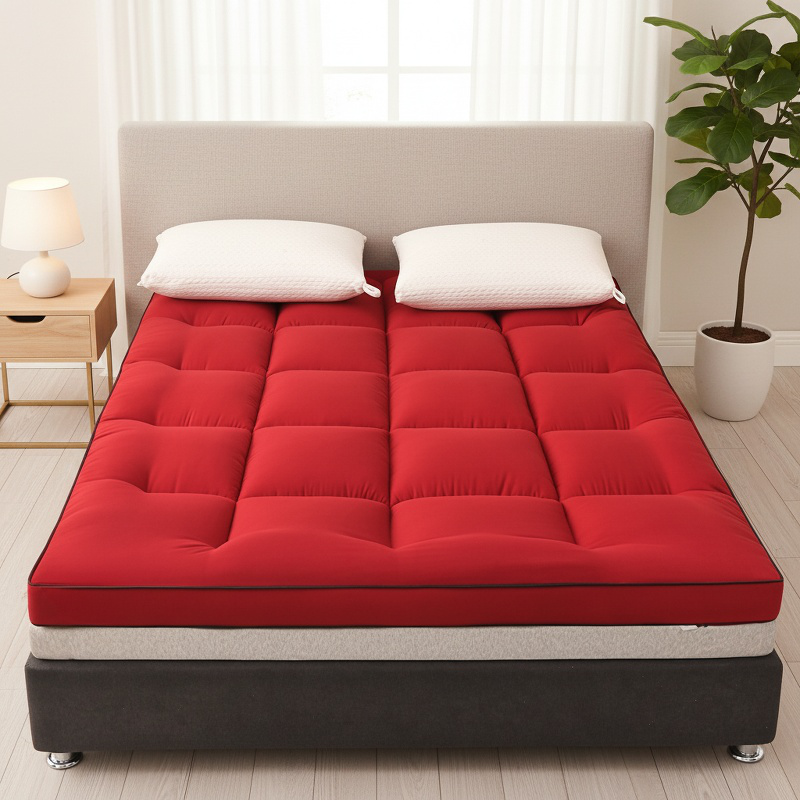 Portable feather velvet mattress for easy storage