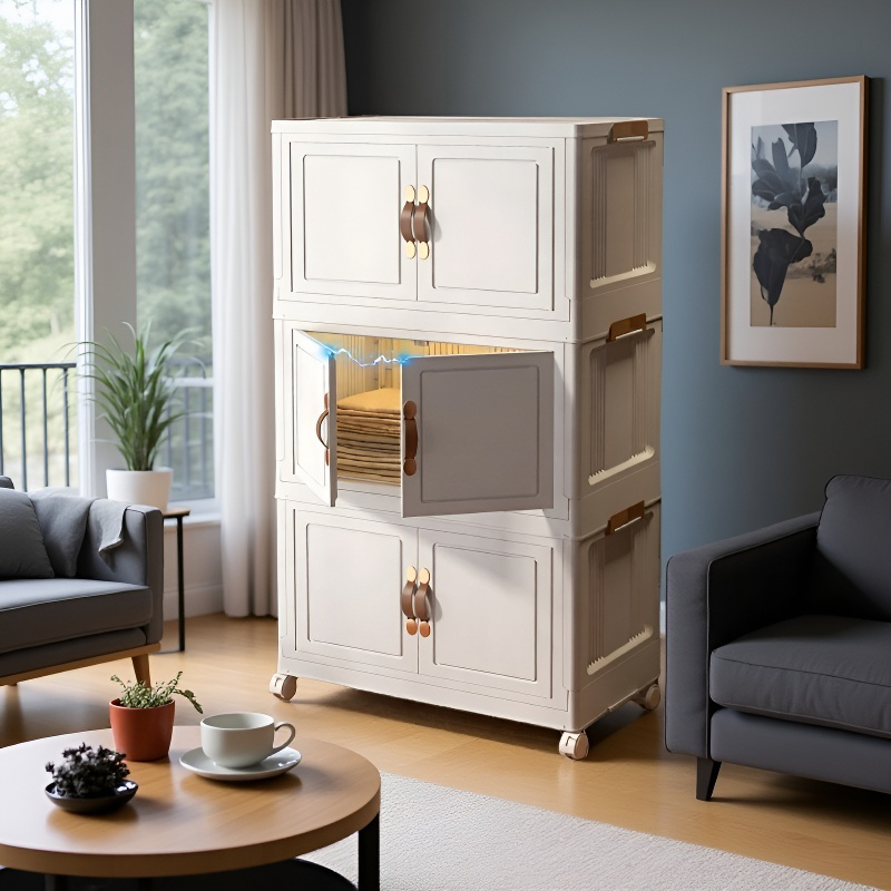 Foldable Multi-layer Storage Unit, Sleek and Durable for Versatile Organization