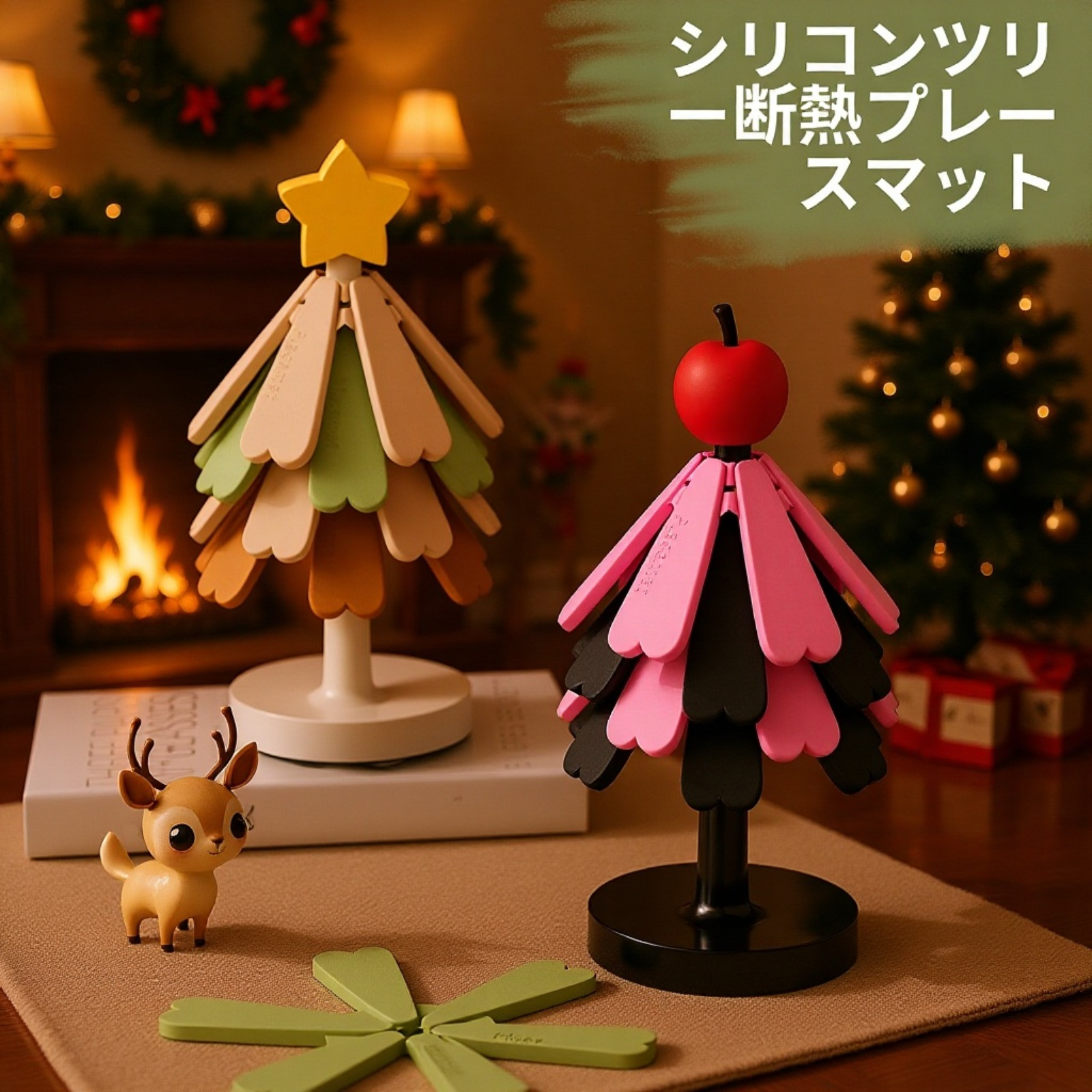 クリスマスツリー断熱パッドシリコン製やけど防止プレースマット