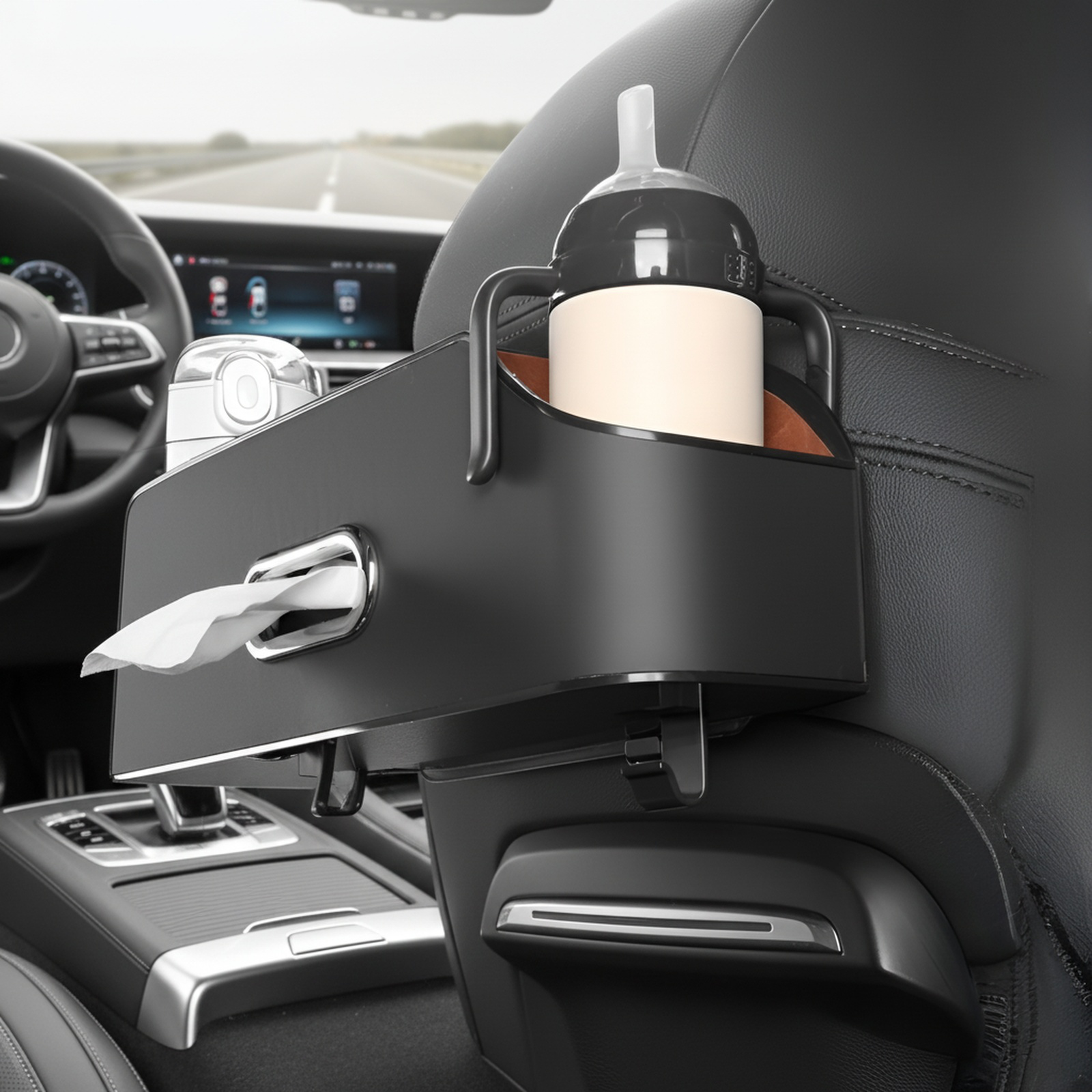 車内アクセサリー、車用収納ボックス、多機能ティッシュボックス、シートバック収納ボックス、カップホルダー、シートバックフック