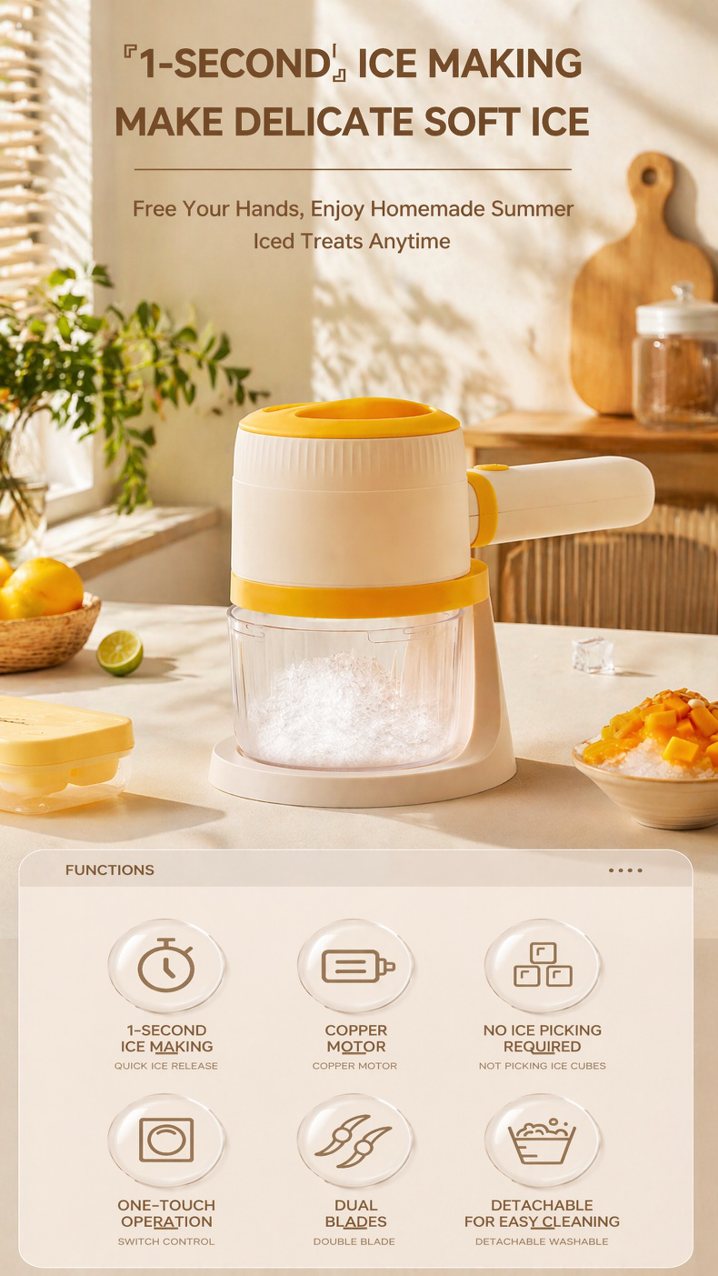 Smoothie Maker with Shaved Ice in Glass