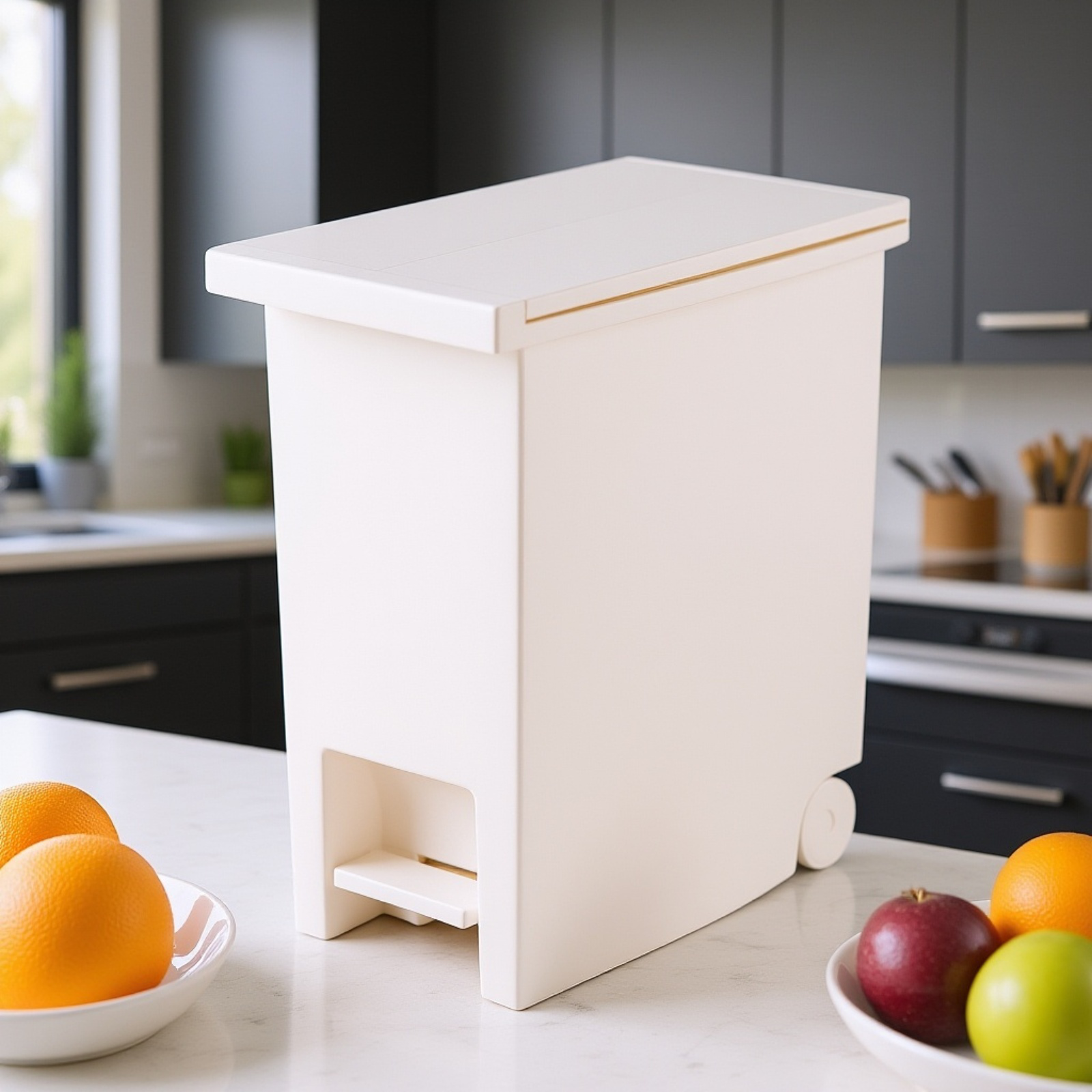 Large Silent Pedal Trash Can for Kitchen & Living Room