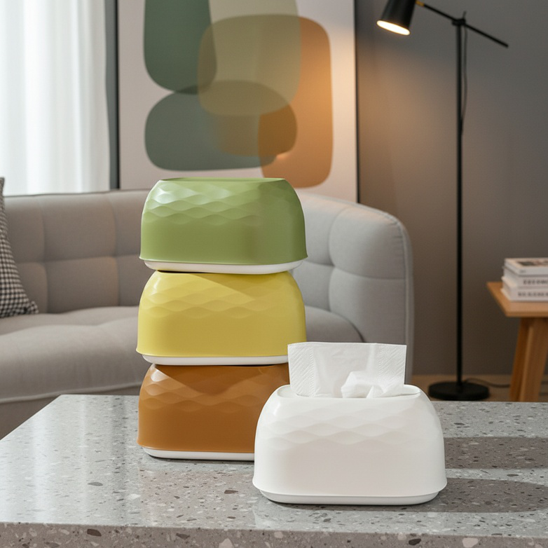 Multifunctional Water Ripple Tissue Box Wall-mounted Desktop Paper Box