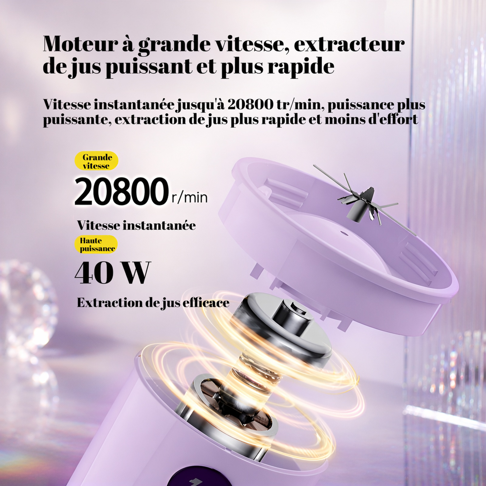 Mixeur portable USB multifonction pour jus, gobelet de voyage extérieur